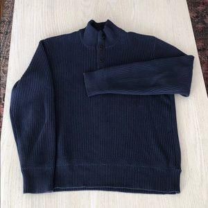 Rag & Bone Navy Three Button Sweater Small